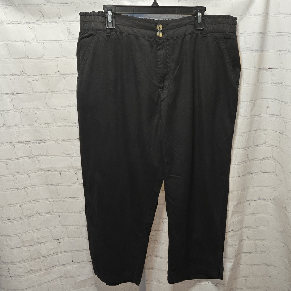 Maurice's Plus Size 16w Wide Leg Crop Black Pants NWT